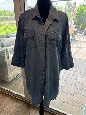 2XL Light Blue Denim Shirt Jacket